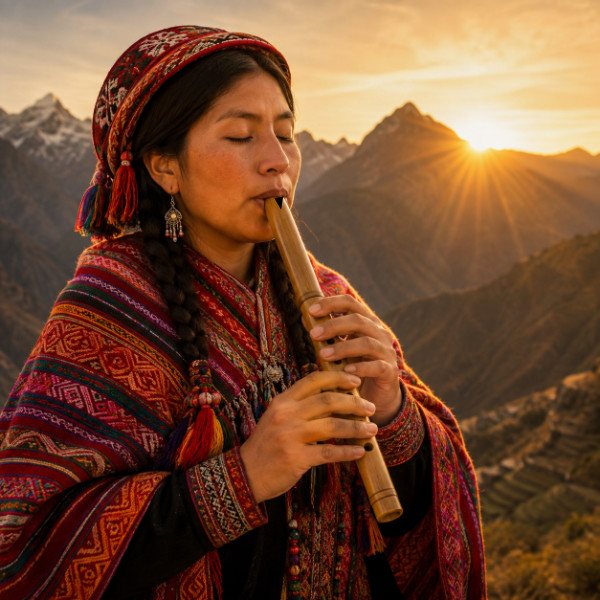 Peruaner mit Quena